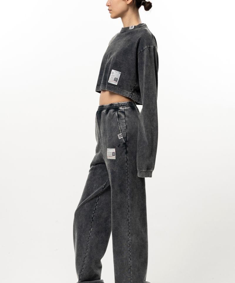 Bleached Cropped Long Sleeve T-shirt