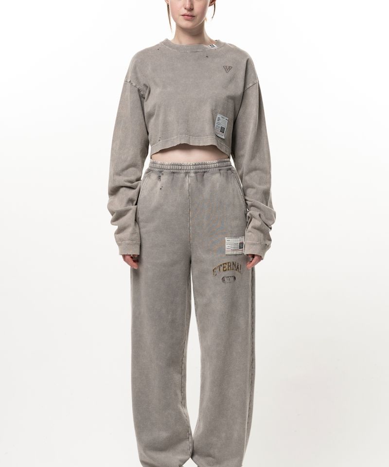 Bleached Cropped Long Sleeve T-shirt