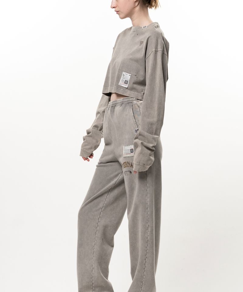 Bleached Cropped Long Sleeve T-shirt