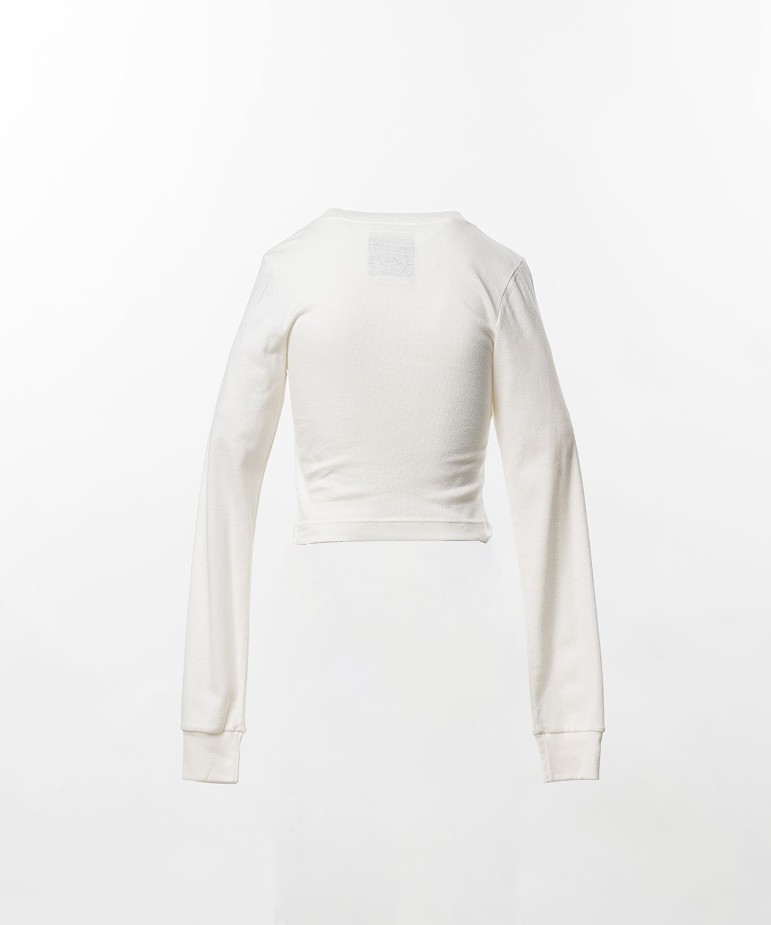 V-Neck Cropped Long Sleeve T-Shirt