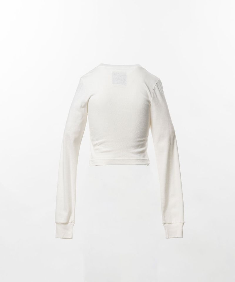 V-Neck Cropped Long Sleeve T-Shirt