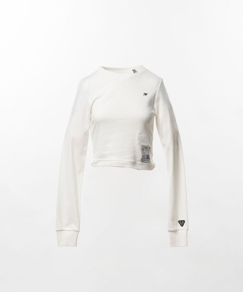V-Neck Cropped Long Sleeve T-Shirt