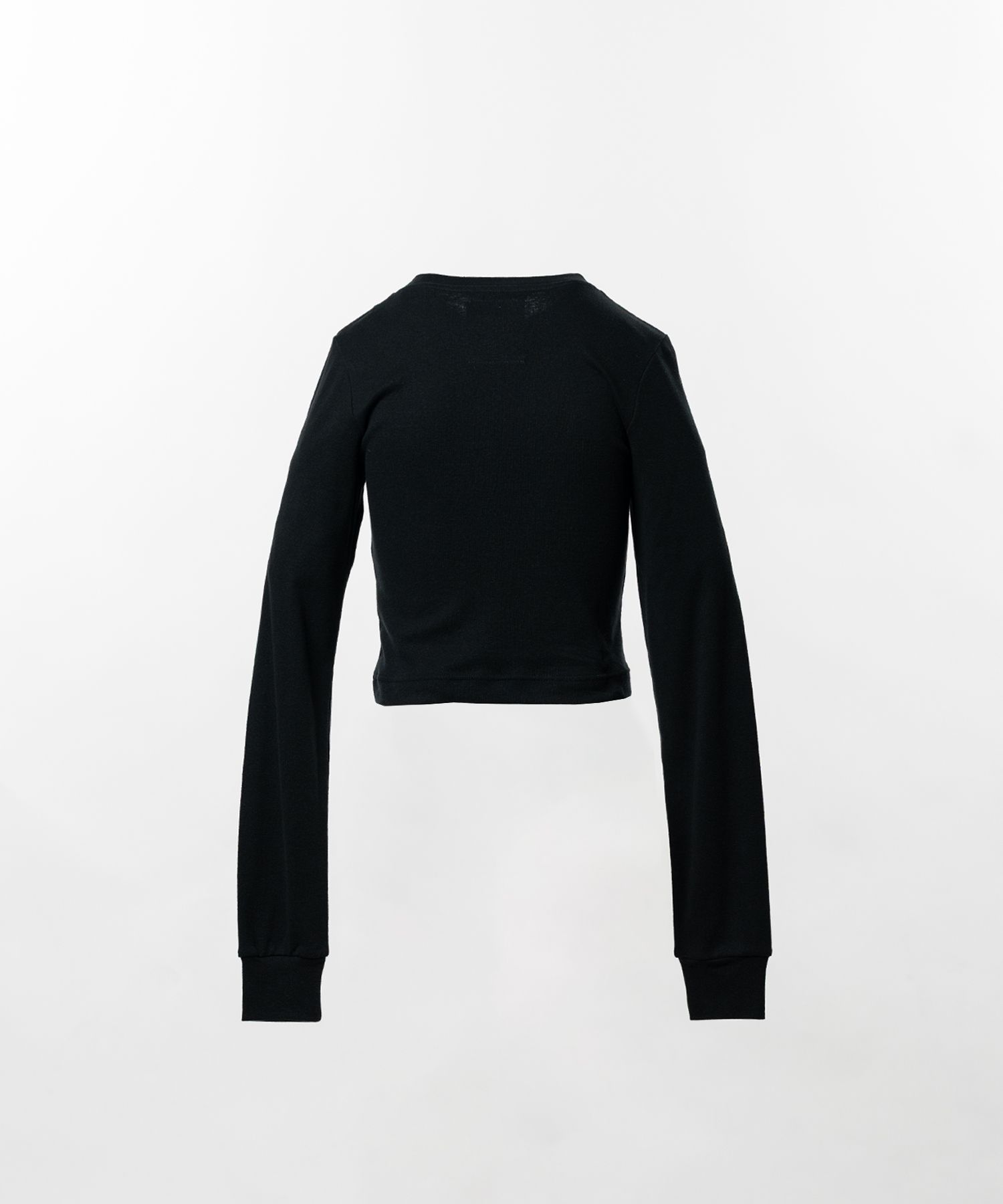V-Neck Cropped Long Sleeve T-Shirt