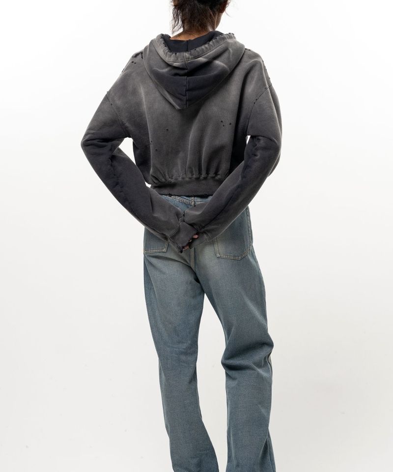 Sun Faded Like Cropped Zip-up Hoodie