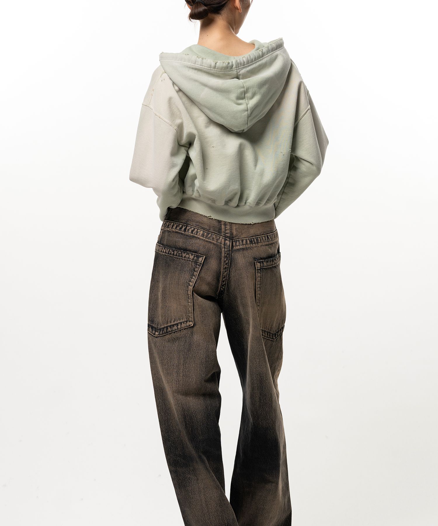 Sun Faded Like Cropped Zip-up Hoodie