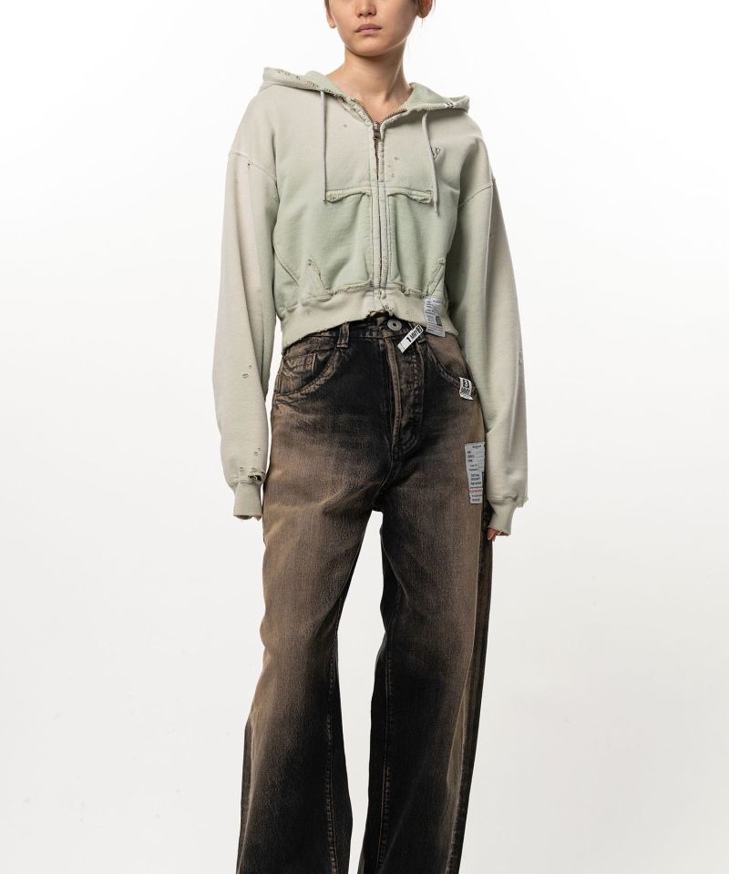 Sun Faded Like Cropped Zip-up Hoodie