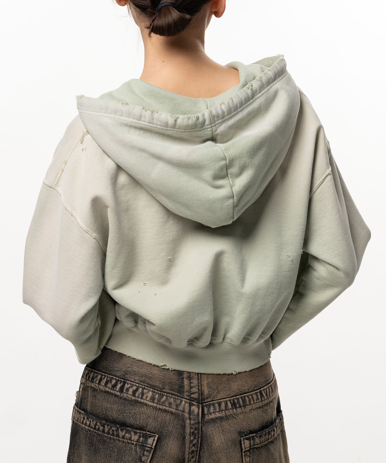 Sun Faded Like Cropped Zip-up Hoodie