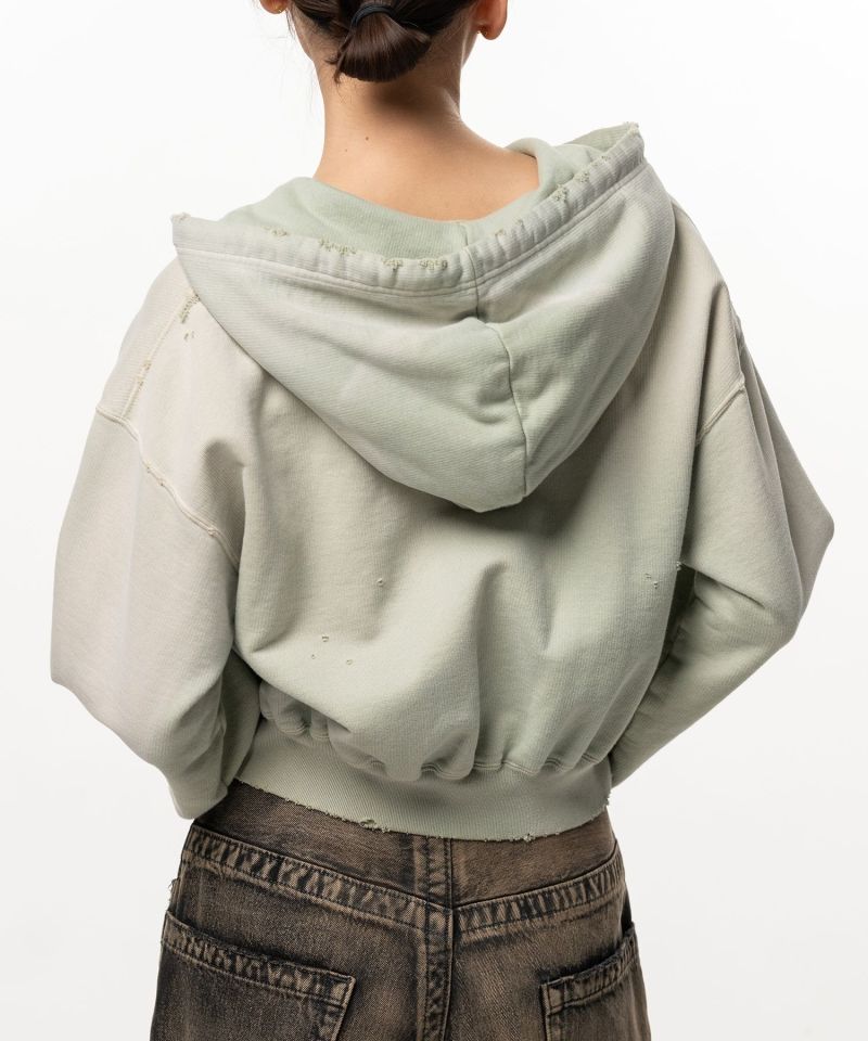 Sun Faded Like Cropped Zip-up Hoodie