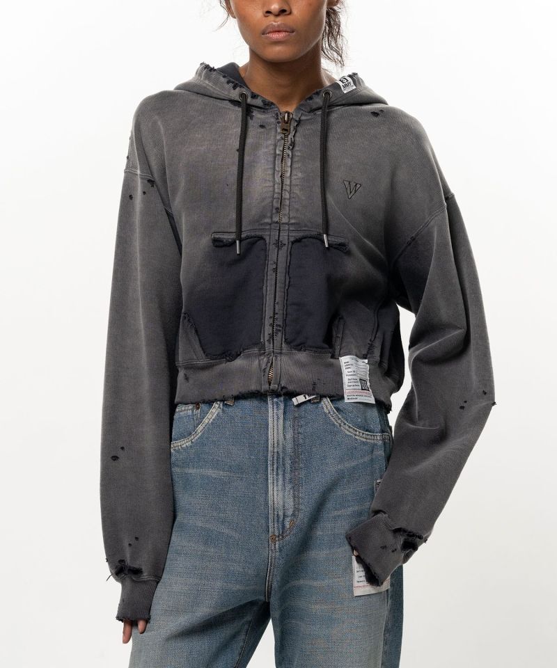 Sun Faded Like Cropped Zip-up Hoodie