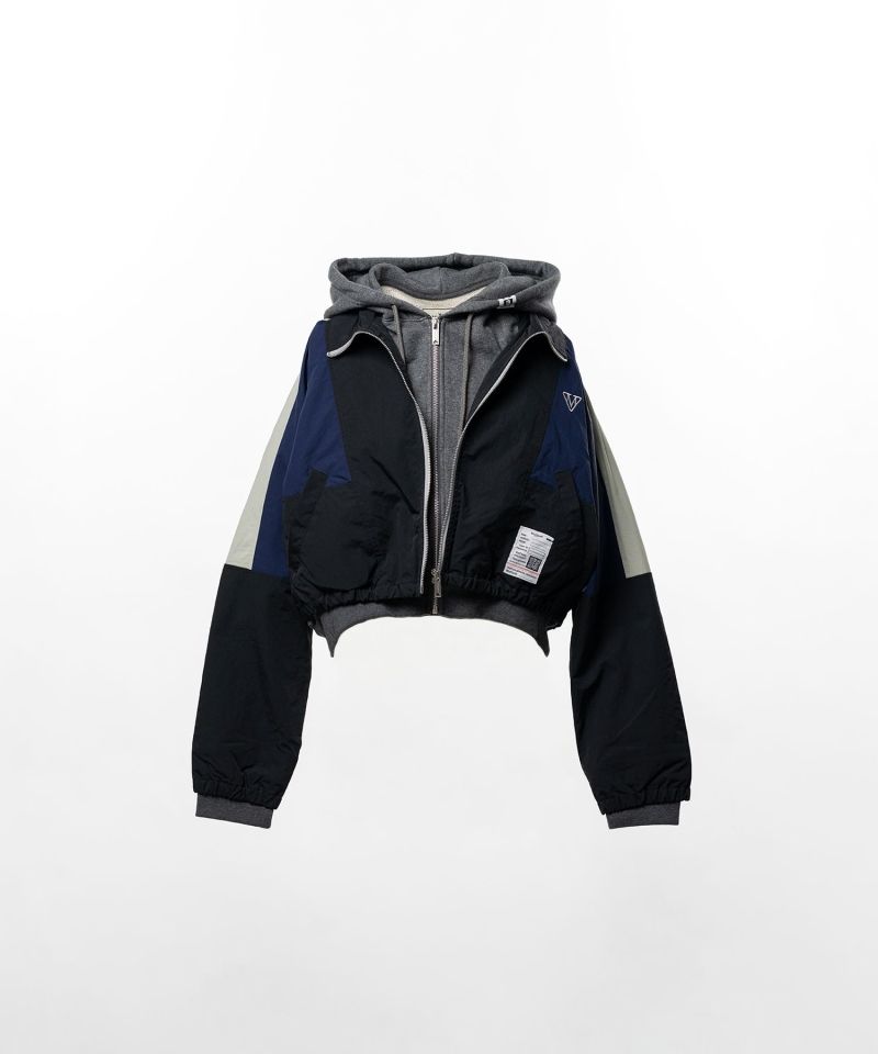 Layered Nylon Zip up Jacket