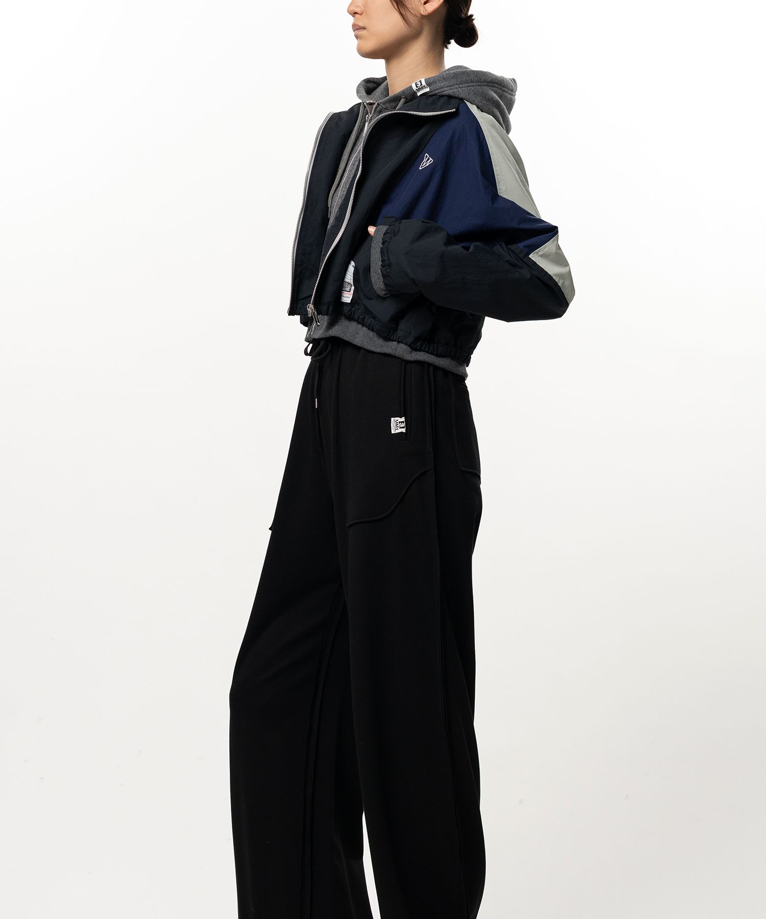 Layered Nylon Zip up Jacket