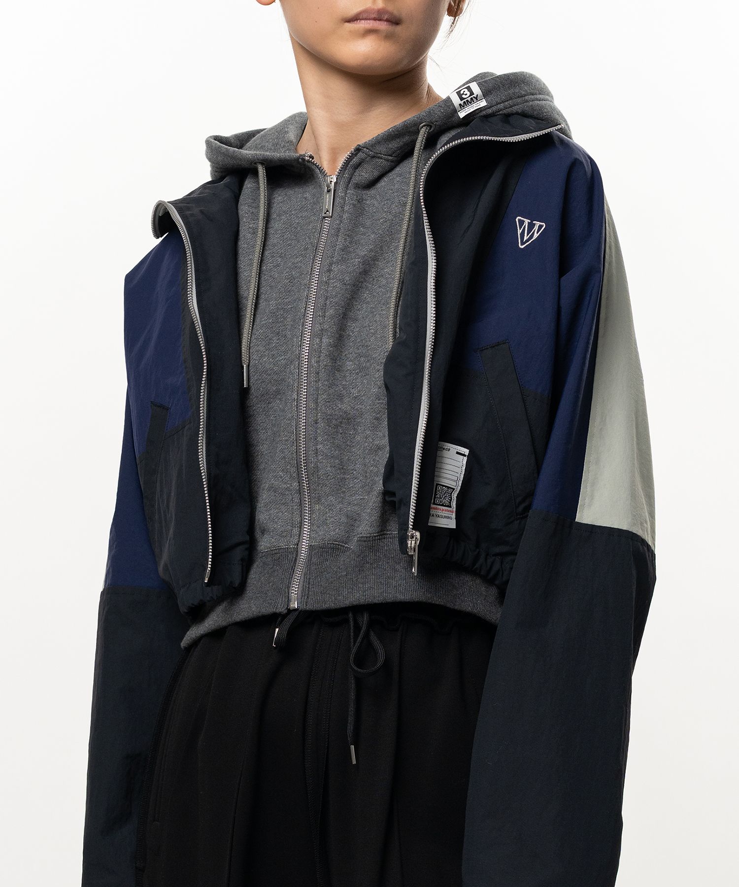 Layered Nylon Zip up Jacket