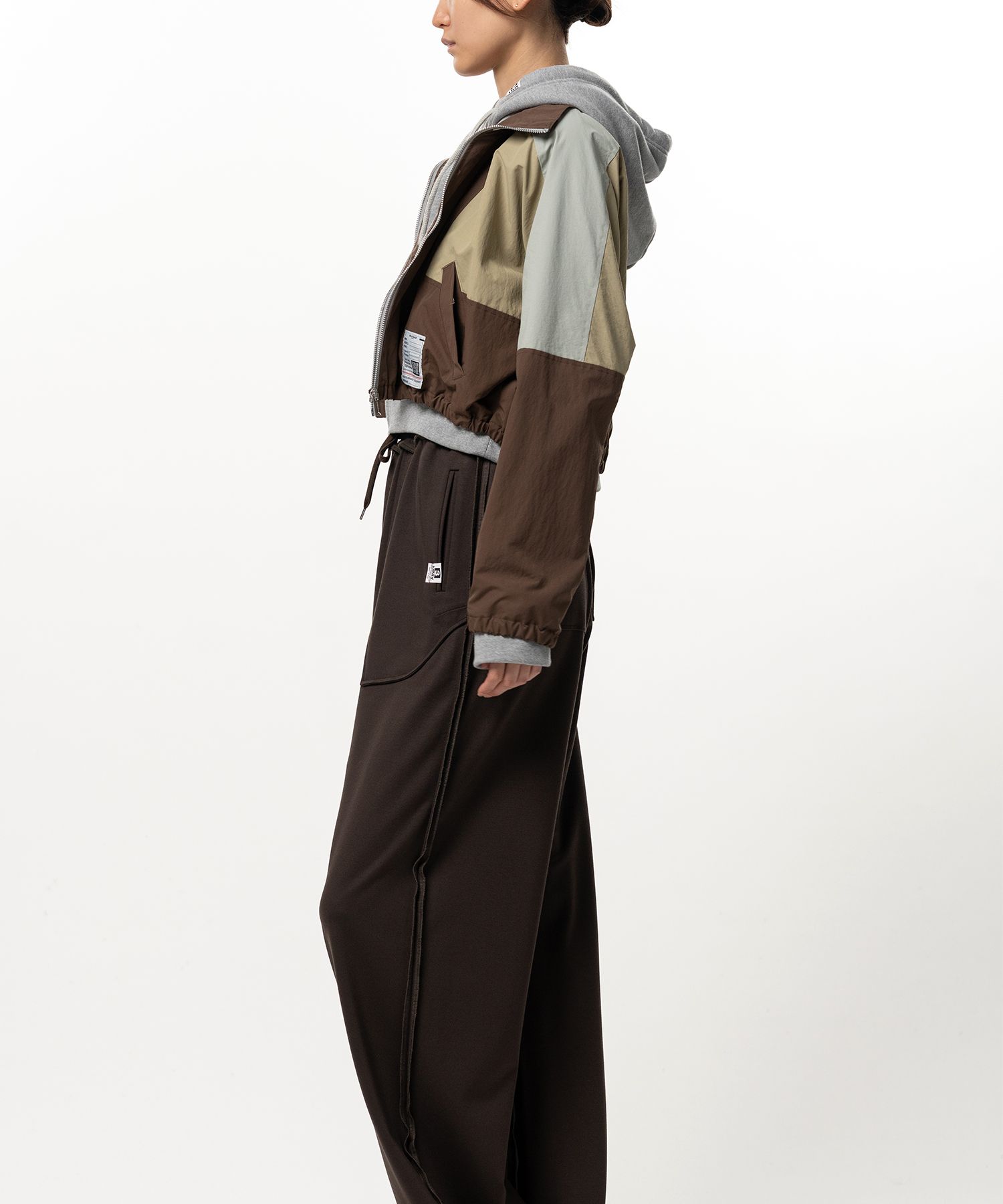 Layered Nylon Zip up Jacket