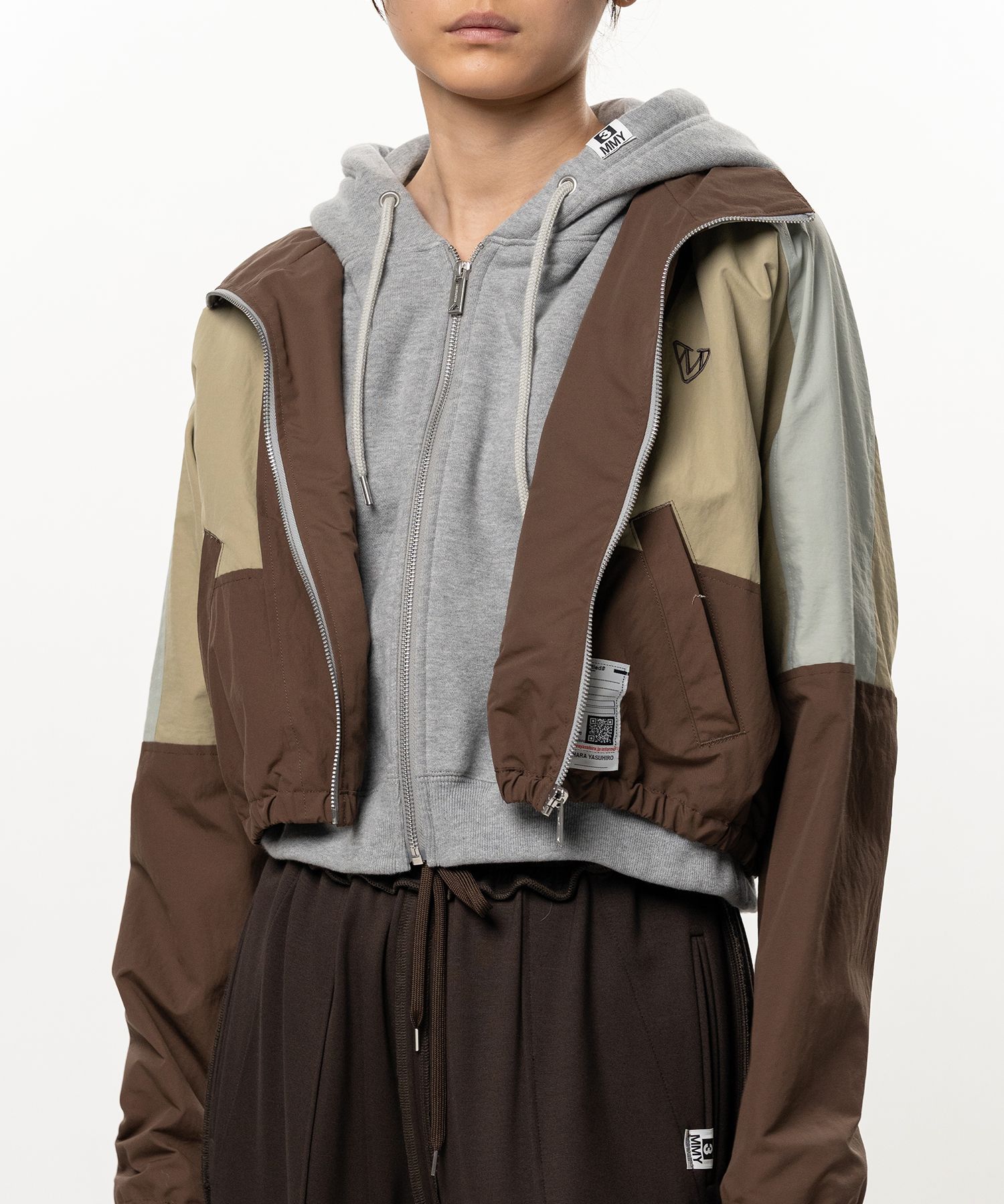 Layered Nylon Zip up Jacket