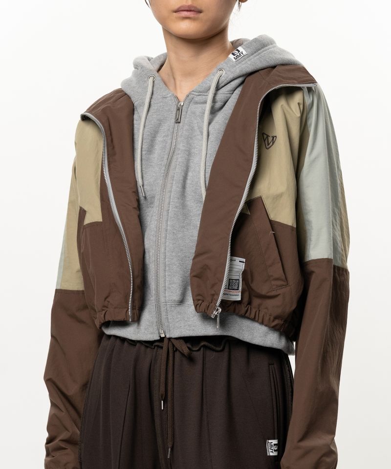 Layered Nylon Zip up Jacket