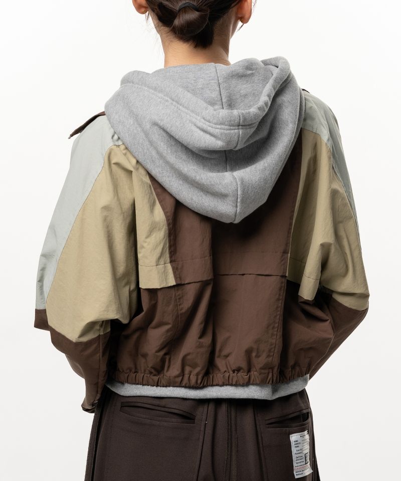 Layered Nylon Zip up Jacket