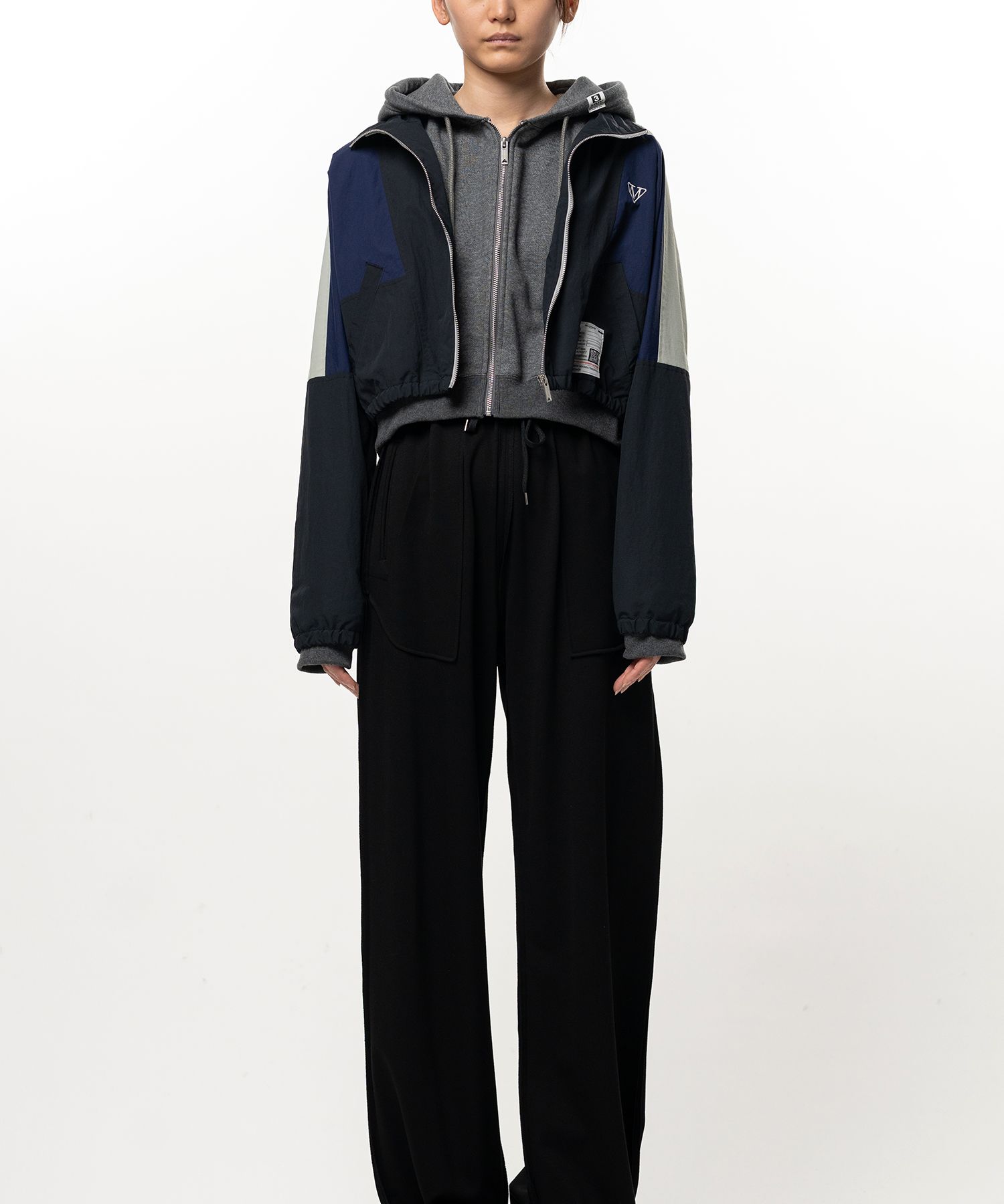 Layered Nylon Zip up Jacket