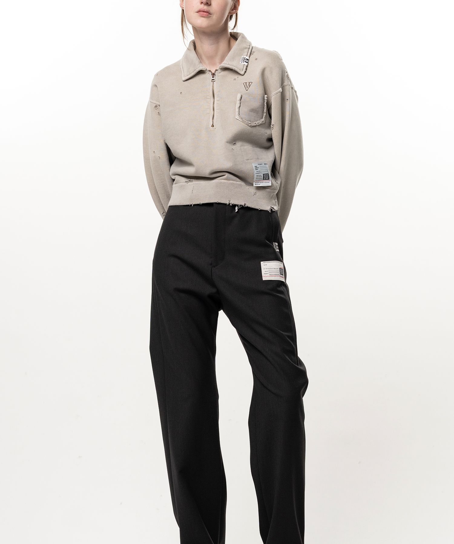 Sun Faded Like Cropped Collared Sweatshirt