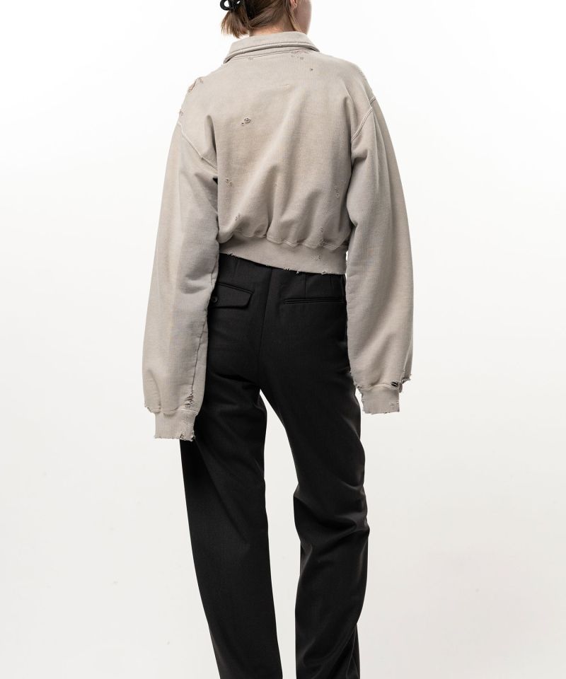 Sun Faded Like Cropped Collared Sweatshirt