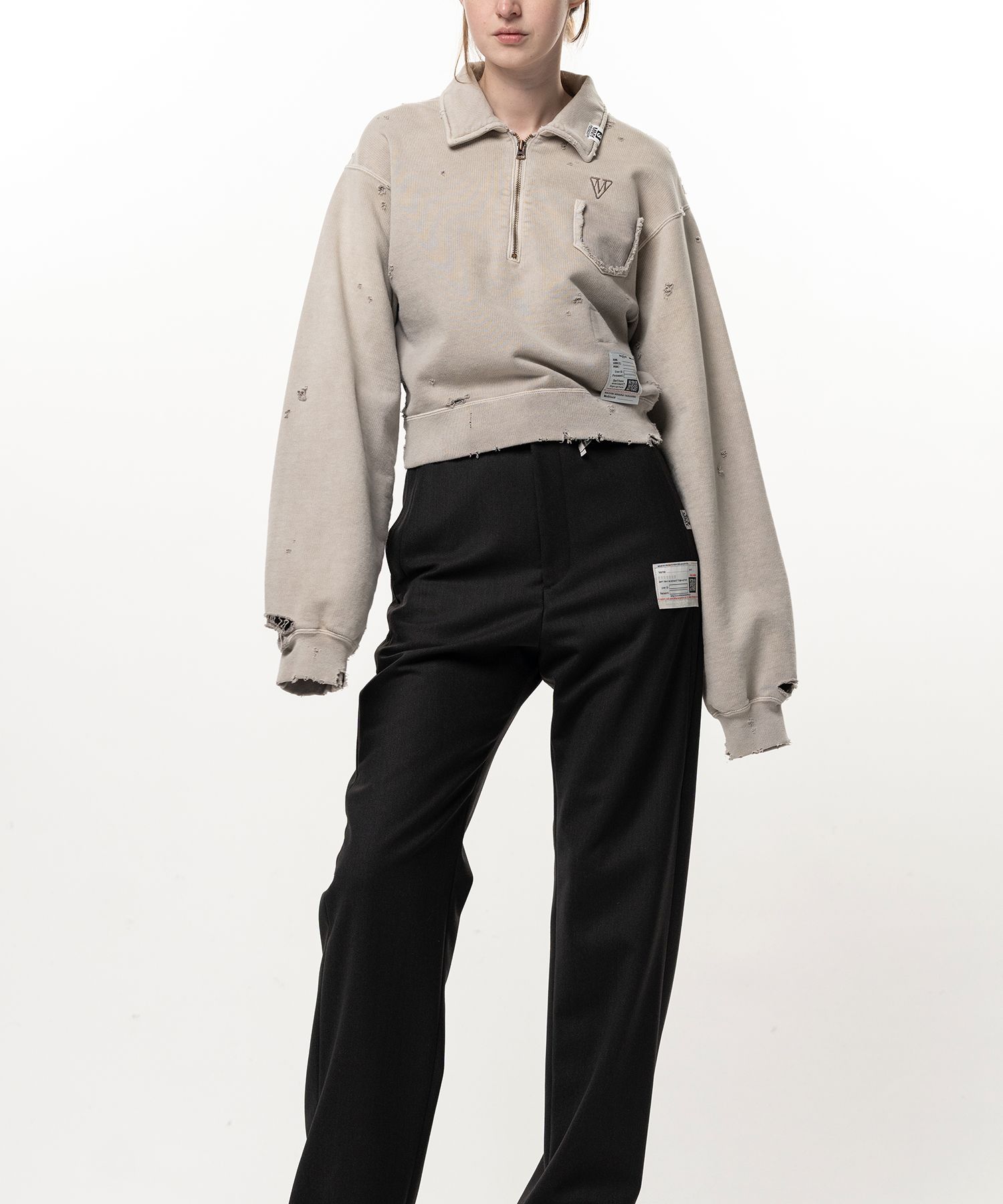 Sun Faded Like Cropped Collared Sweatshirt