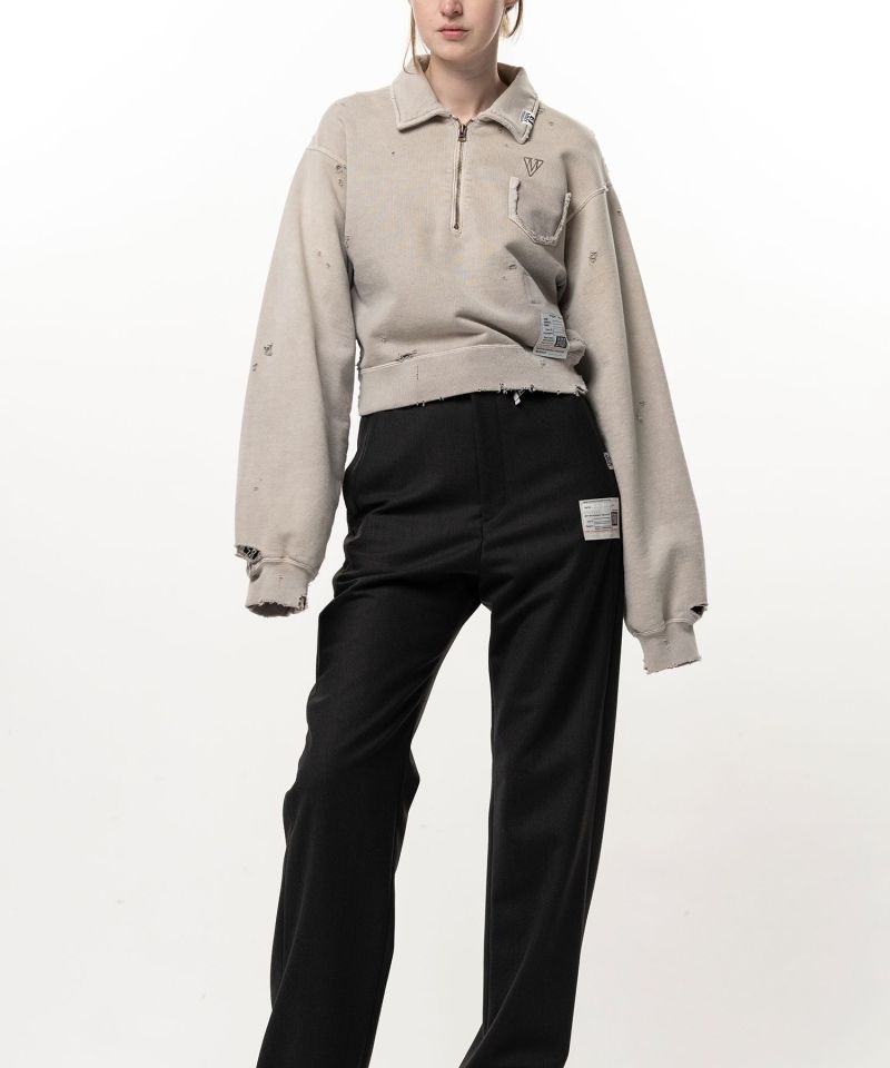 Sun Faded Like Cropped Collared Sweatshirt