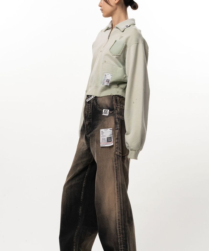 Sun Faded Like Cropped Collared Sweatshirt