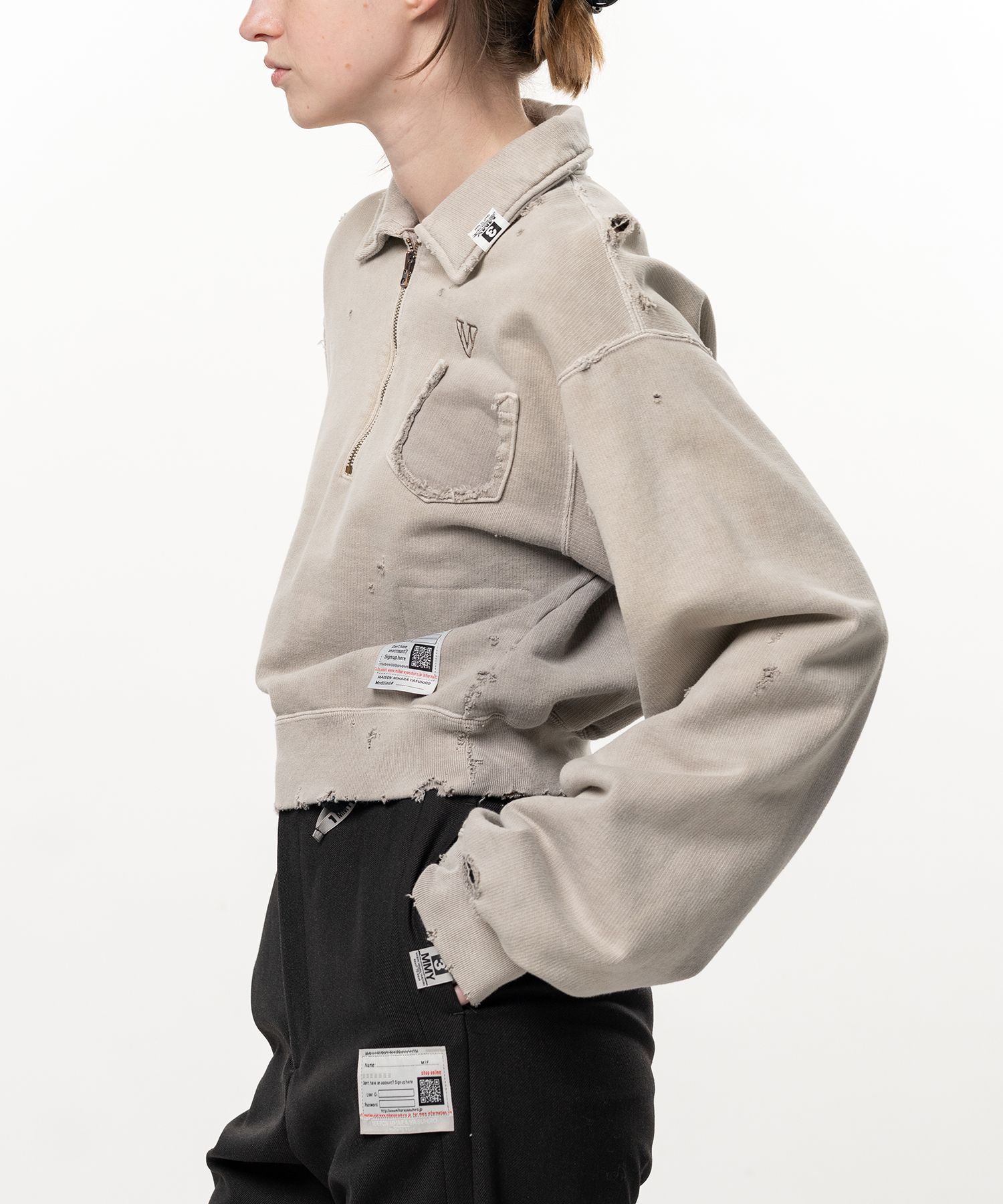 Sun Faded Like Cropped Collared Sweatshirt
