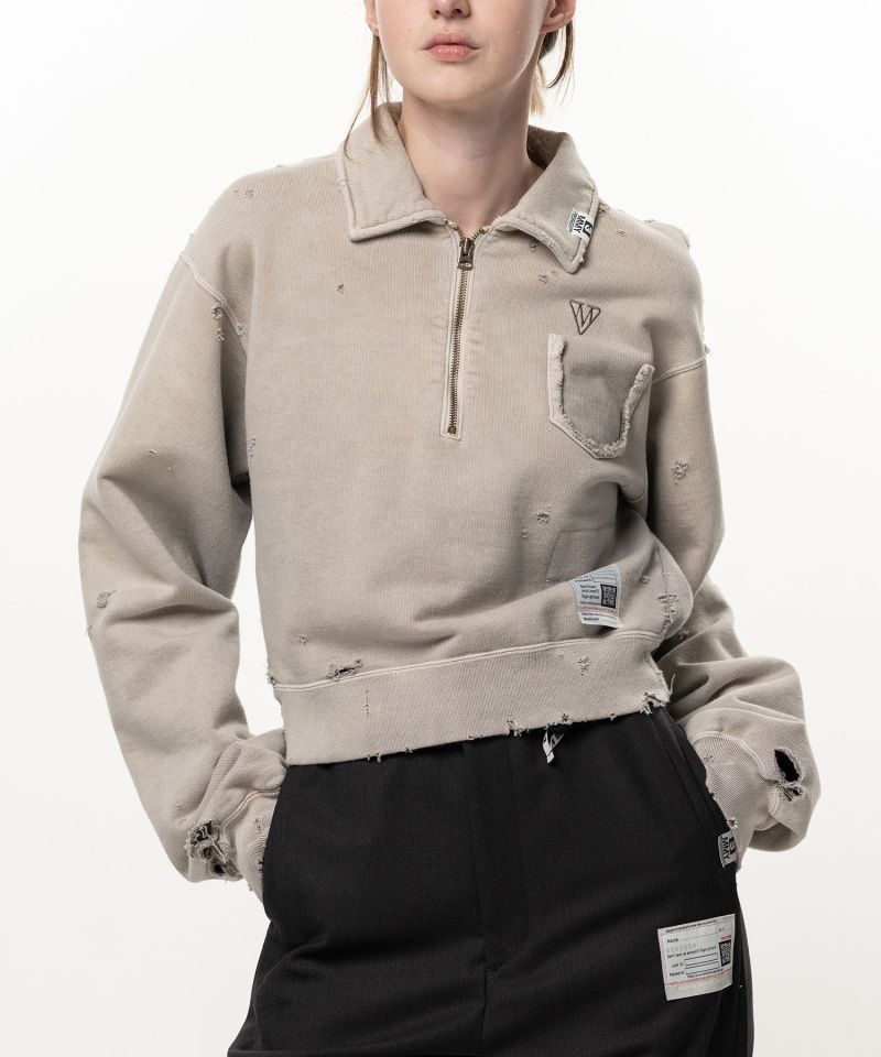 Sun Faded Like Cropped Collared Sweatshirt