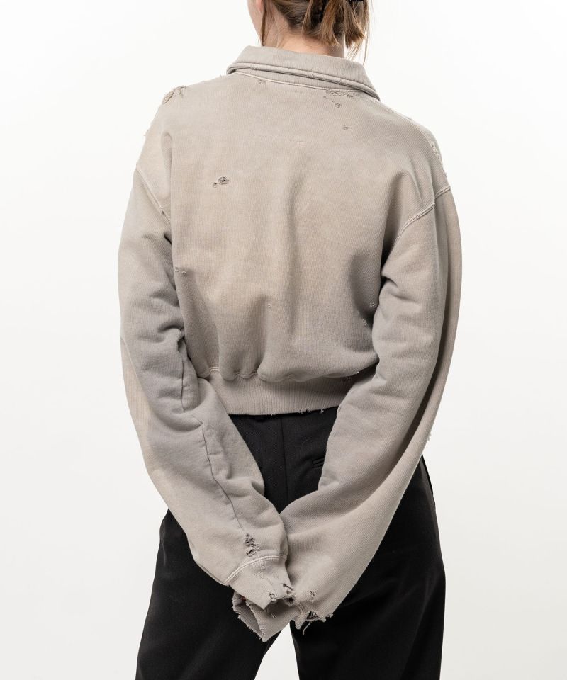 Sun Faded Like Cropped Collared Sweatshirt