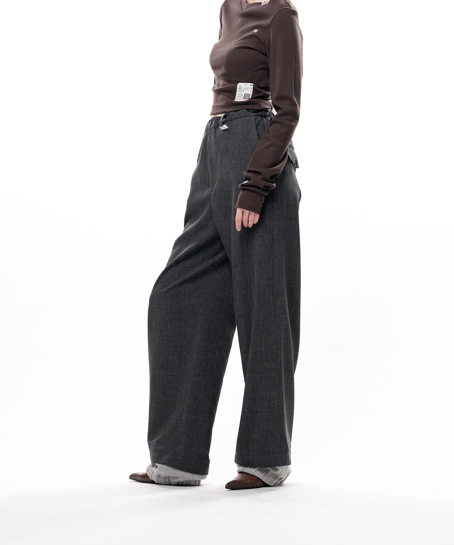 Mix Layered Houndstooth Pants