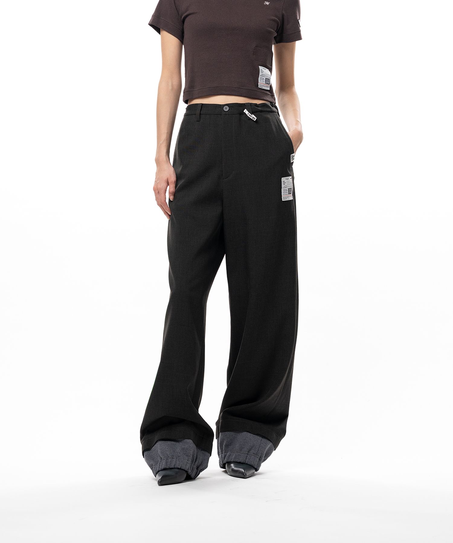 Mix Layered Houndstooth Pants