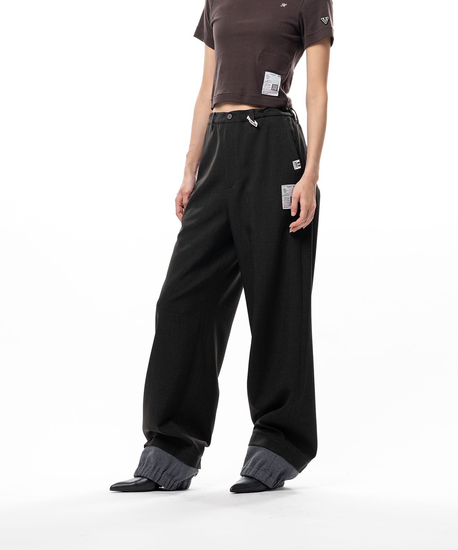 Mix Layered Houndstooth Pants