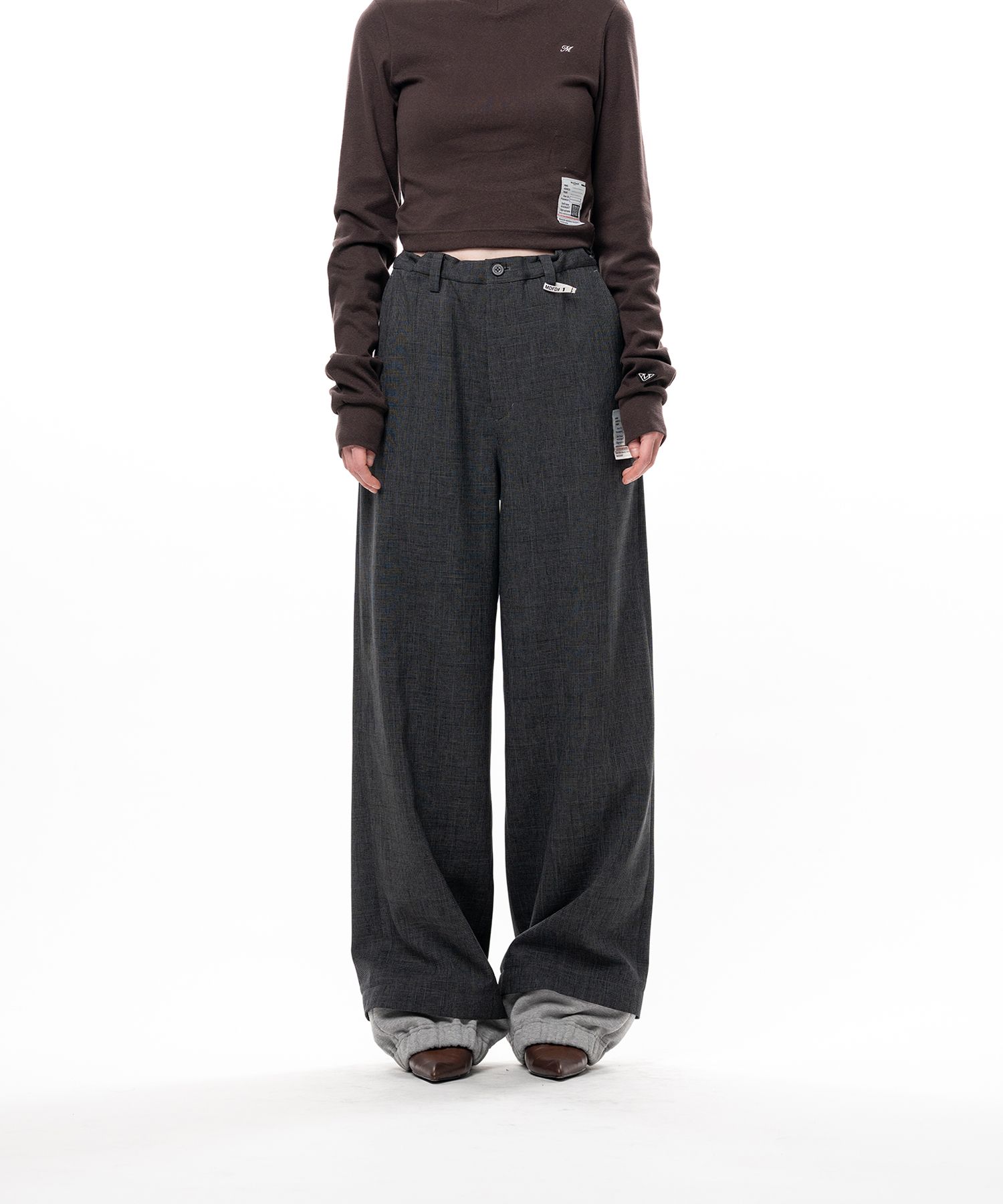 Mix Layered Houndstooth Pants