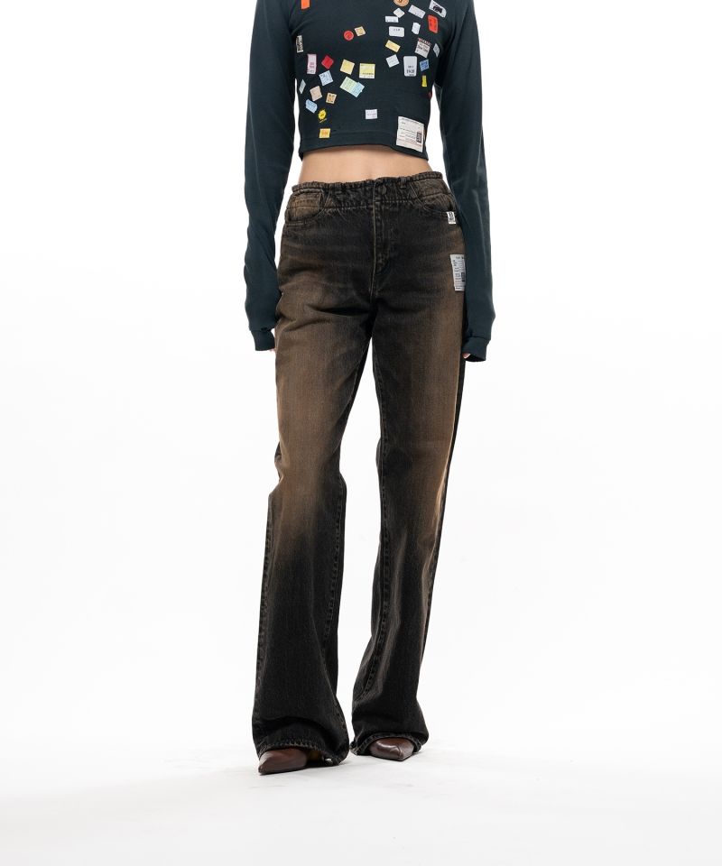 Waist Hem Denim Pants