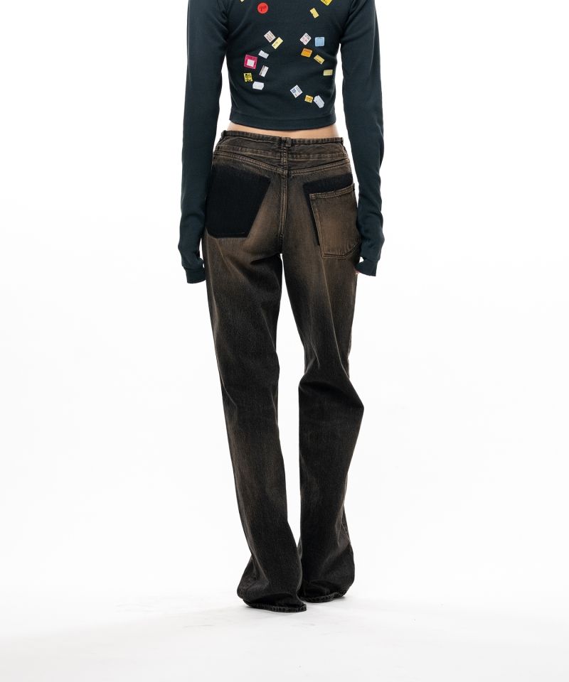 Waist Hem Denim Pants