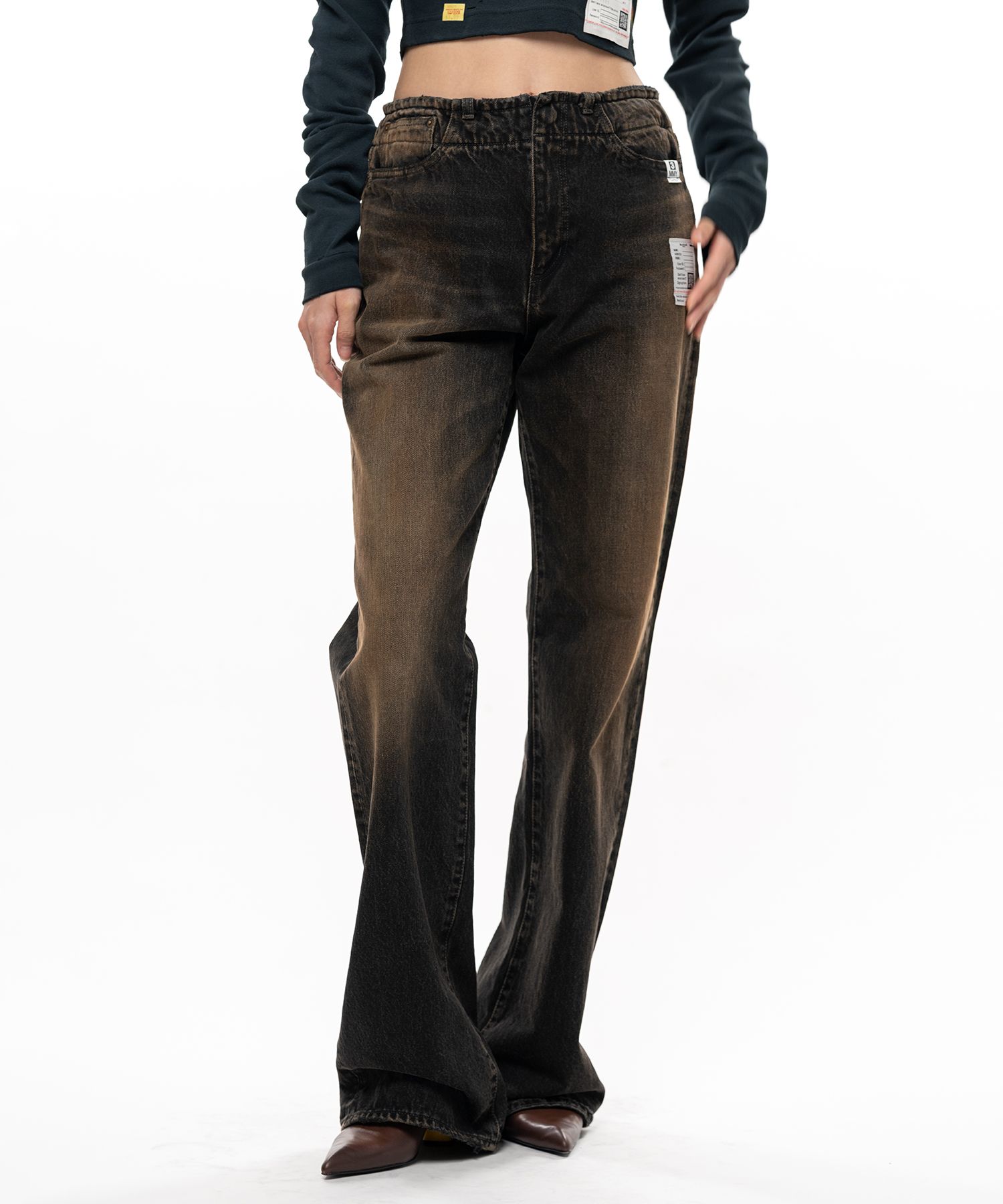 Waist Hem Denim Pants