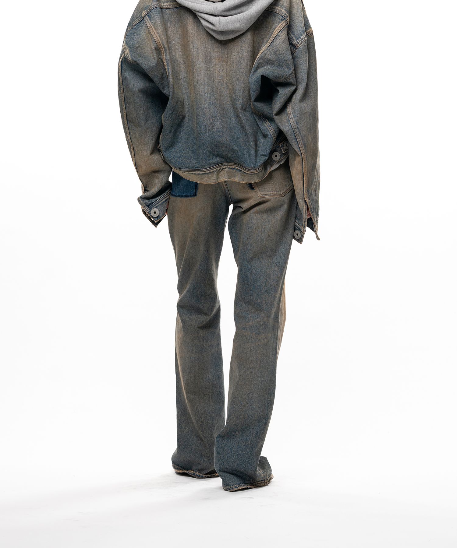Waist Hem Denim Pants