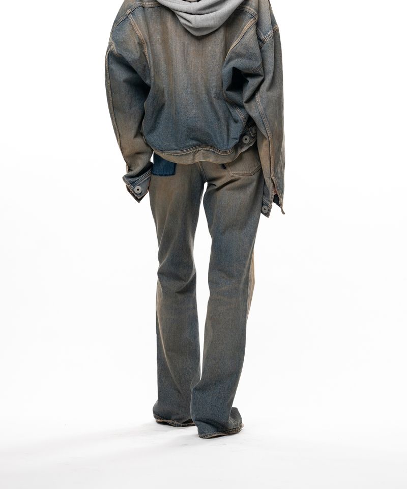 Waist Hem Denim Pants