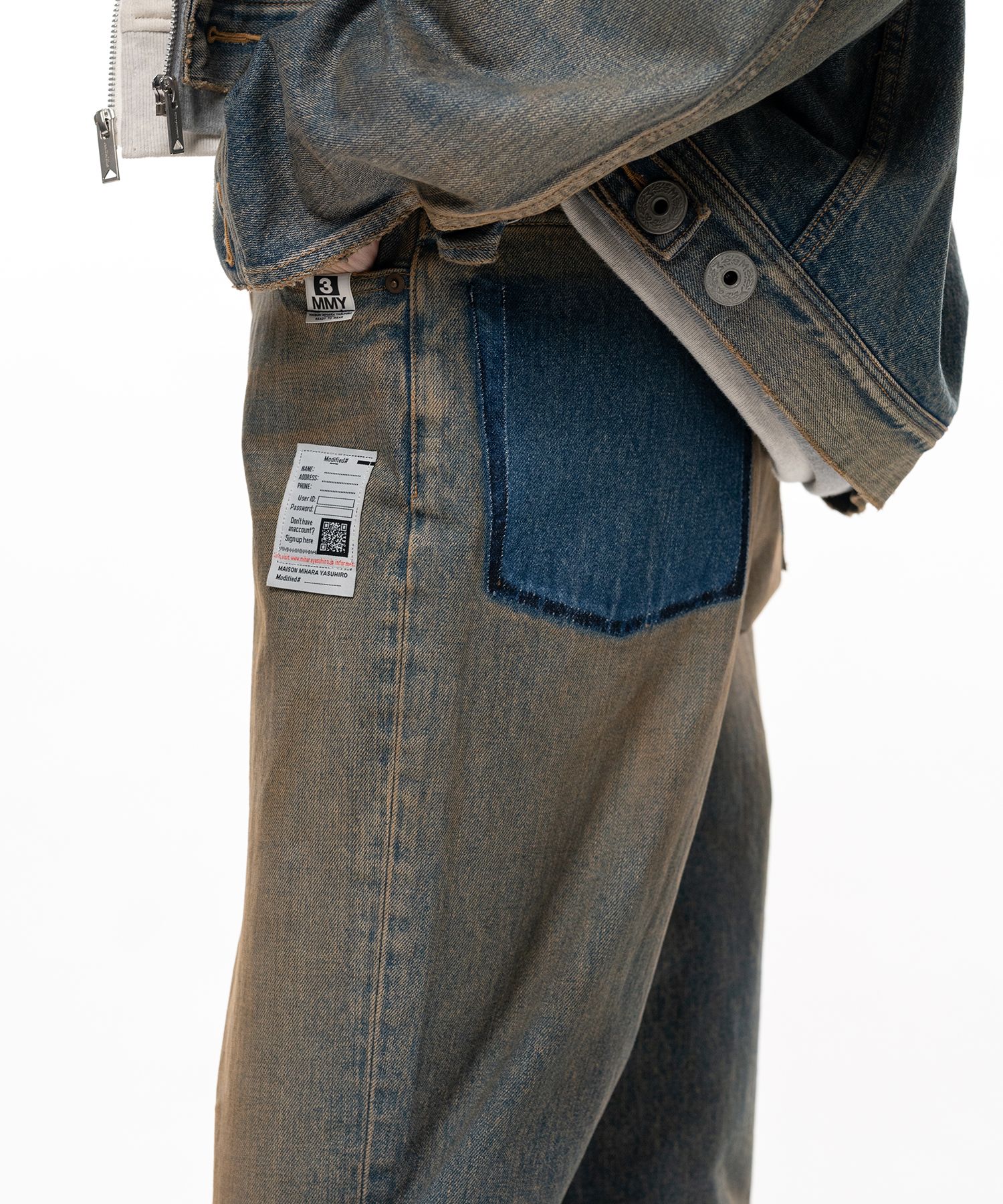Waist Hem Denim Pants