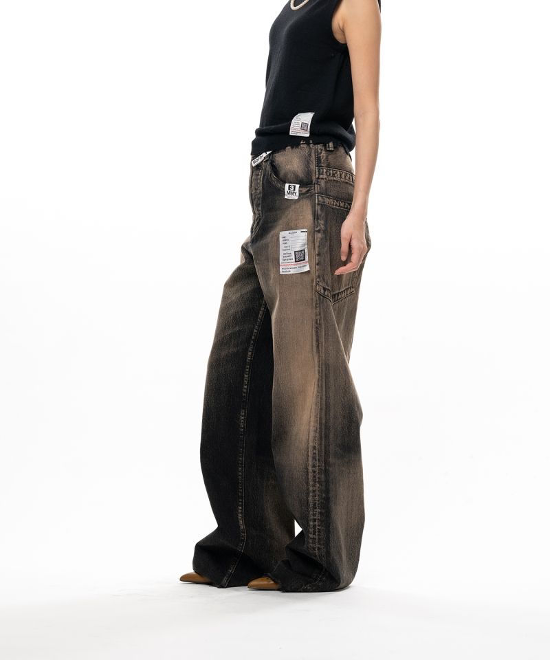 Amateur Sewn Like Wide Denim Pants
