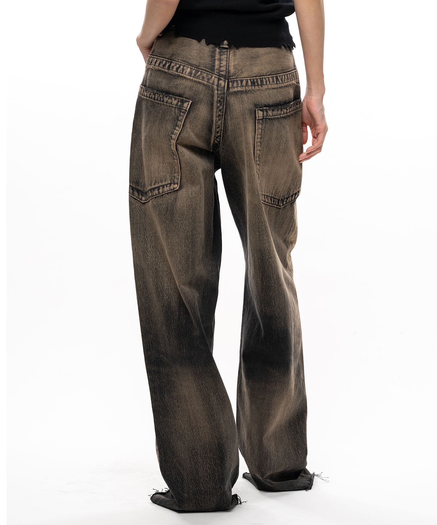 Amateur Sewn Like Wide Denim Pants