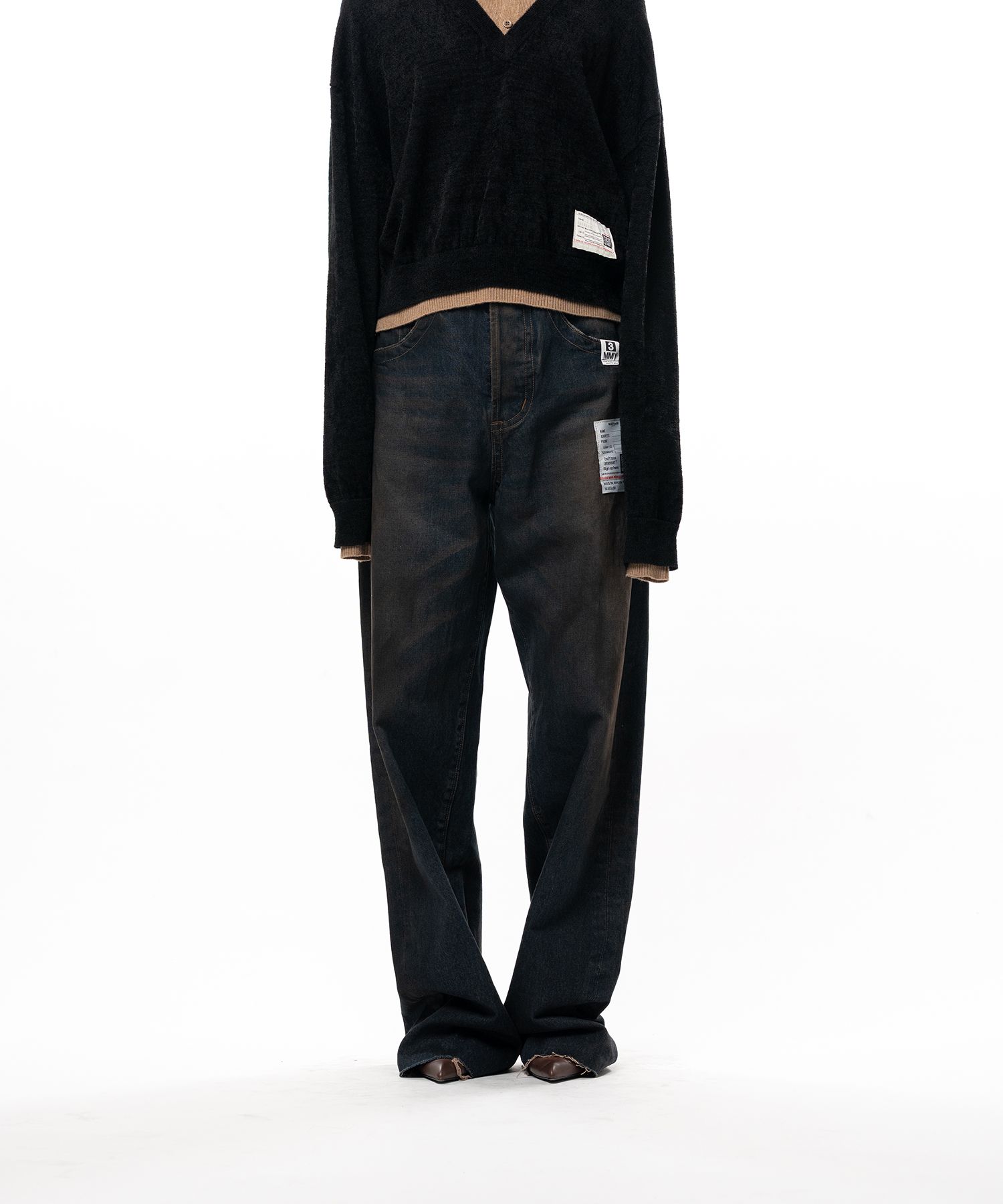 Amateur Sewn Like Wide Denim Pants