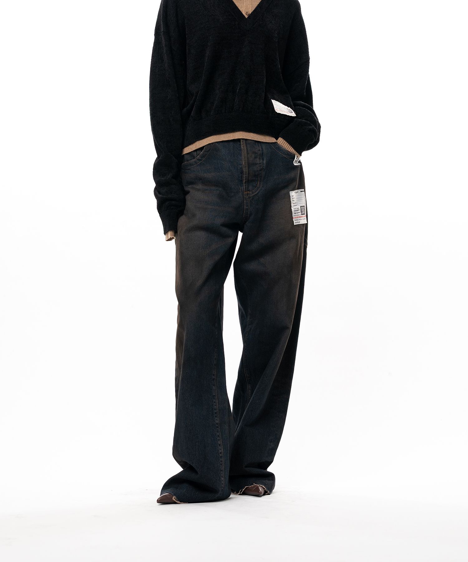 Amateur Sewn Like Wide Denim Pants