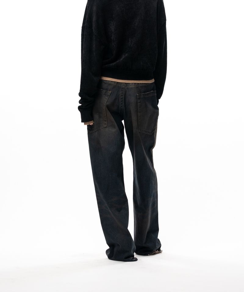Amateur Sewn Like Wide Denim Pants