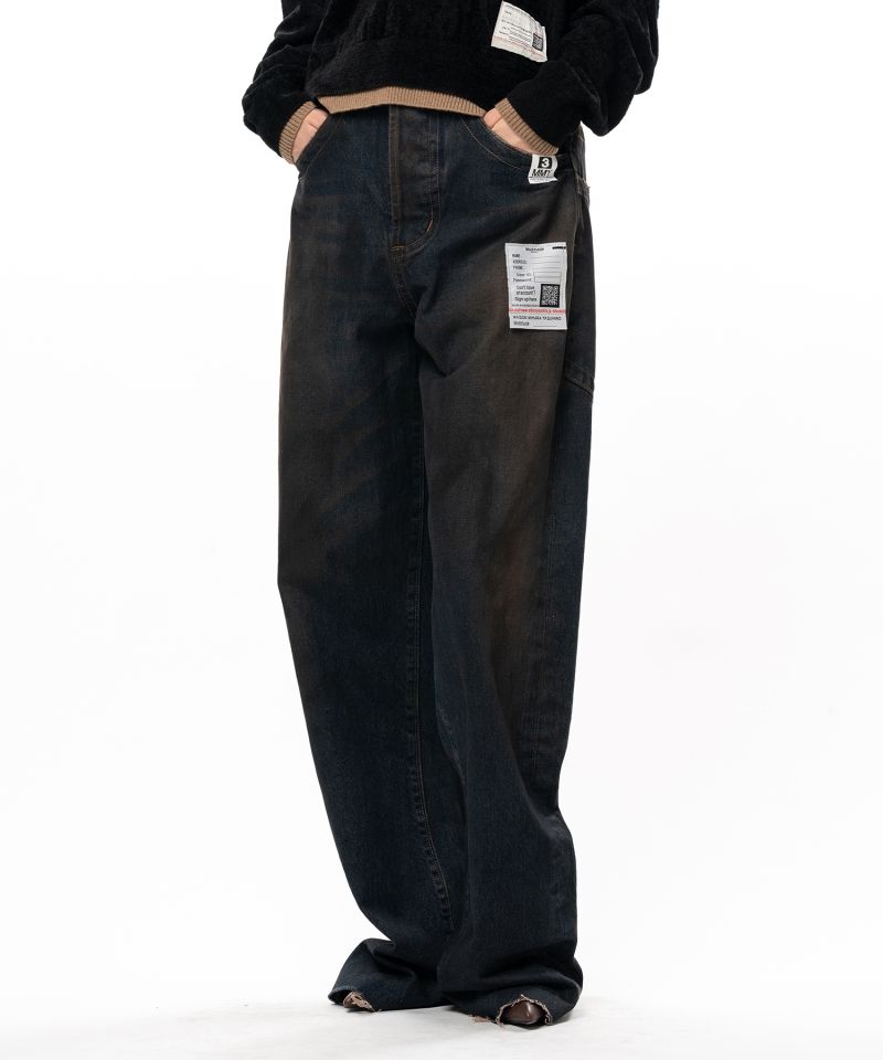 Amateur Sewn Like Wide Denim Pants