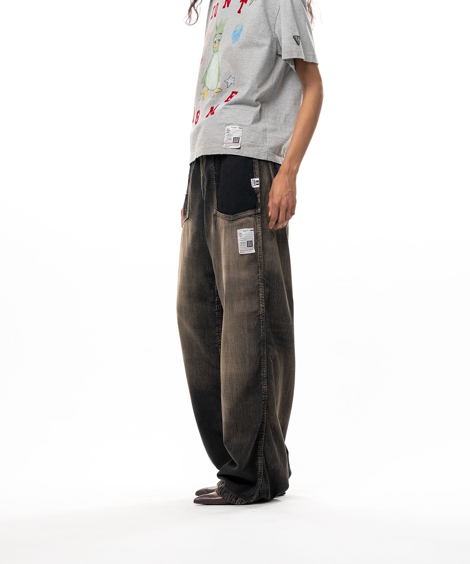 Cut-Out Pocket Denim Pants