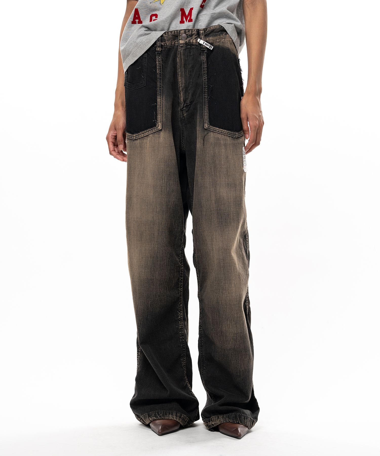 Cut-Out Pocket Denim Pants
