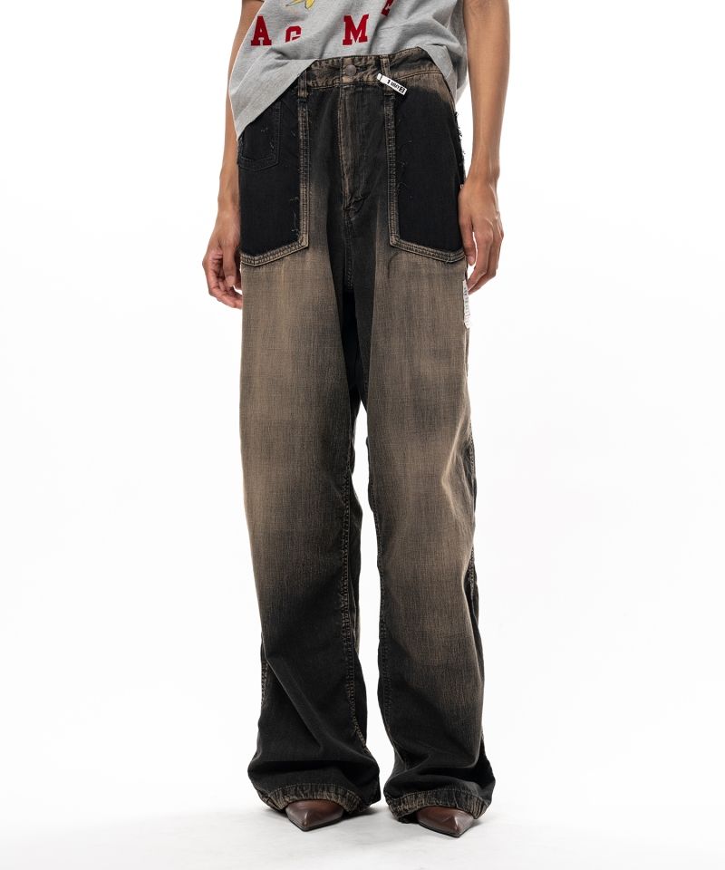 Cut-Out Pocket Denim Pants