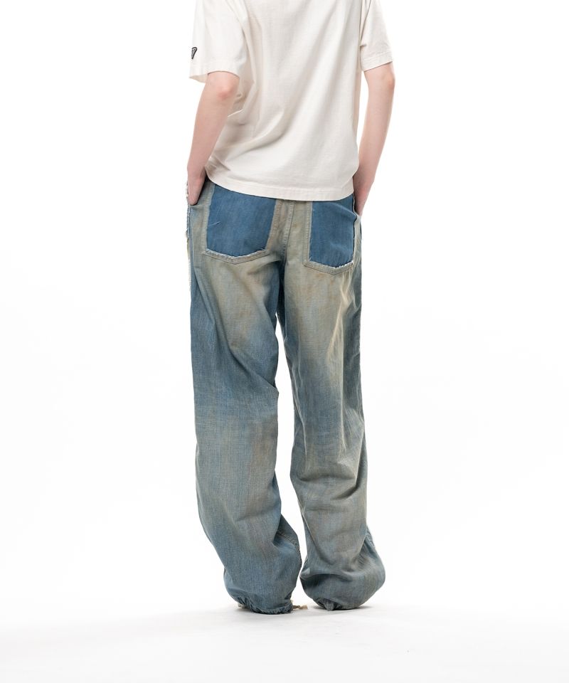 Cut-Out Pocket Denim Pants