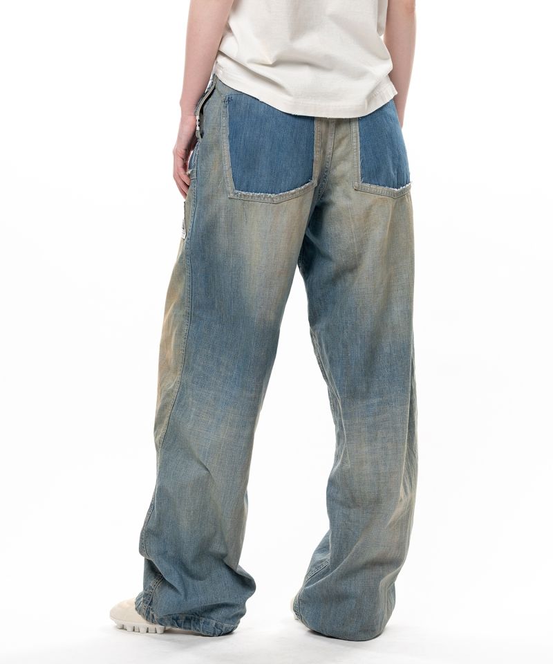 Cut-Out Pocket Denim Pants
